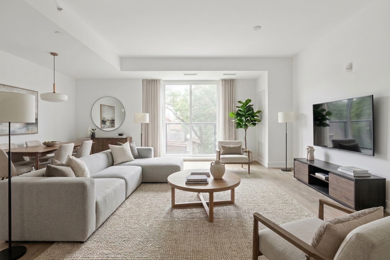 Empty room, staged — after
